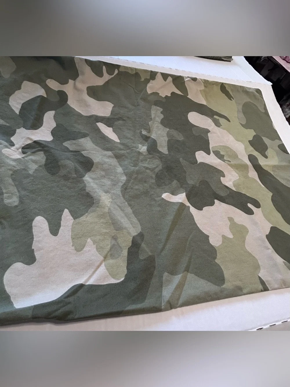 Pottery Barn Kids Camouflage 2 Standard Pillowcases Green & Beige 5% Organic Cot
